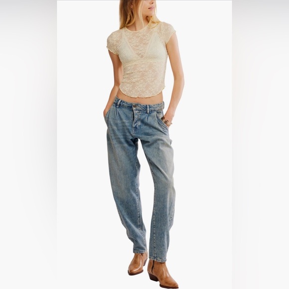 FP Intimately Ready to Go Lace Tee NWOT ivory - Picture 9 of 9